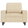Fauteuil avec repose-pied Crème 60 cm Tissu 