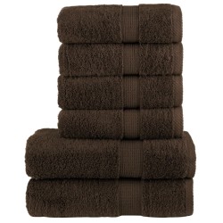 Ensemble de serviettes de qualité supérieure SOLUND 6pcs marron 