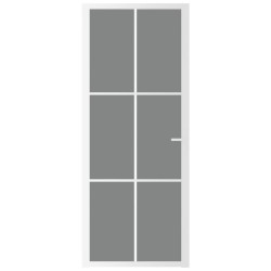 Porte intérieure 83x201,5 cm Blanc Verre ESG et aluminium 