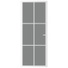 Porte intérieure 83x201,5 cm Blanc Verre ESG et aluminium 