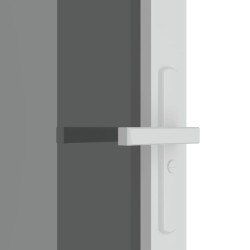 Porte intérieure 83x201,5 cm Blanc Verre ESG et aluminium 