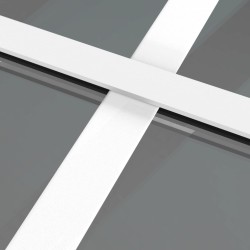 Porte intérieure 83x201,5 cm Blanc Verre ESG et aluminium 