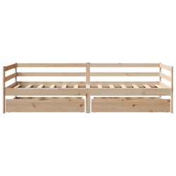Lit de jour avec tiroirs sans matelas 80x200 cm bois massif 