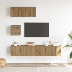 Ensemble de meuble TV mural 4 pcs chêne artisanal 