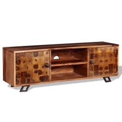 Meuble TV Bois massif 120x30x40 cm 