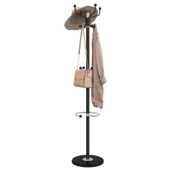 Porte-manteau avec porte-parapluie noir fer enduit de poudre 