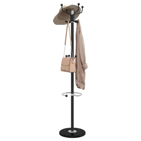 Porte-manteau avec porte-parapluie noir fer enduit de poudre 