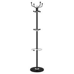 Porte-manteau avec porte-parapluie noir fer enduit de poudre 