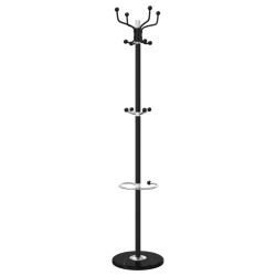 Porte-manteau avec porte-parapluie noir fer enduit de poudre 