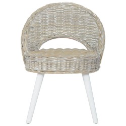 Chaise de canapé rotin kubu blanc 