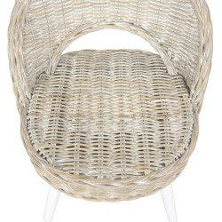 Chaise de canapé rotin kubu blanc 
