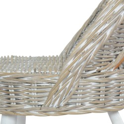 Chaise de canapé rotin kubu blanc 