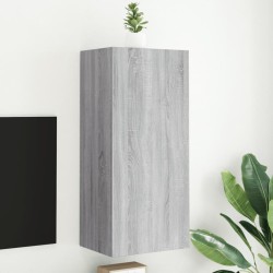 Meuble TV mural sonoma gris 40,5x30x90 cm bois d'ingénierie 