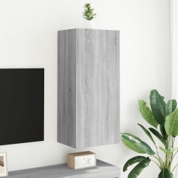 Meuble TV mural sonoma gris 40,5x30x90 cm bois d'ingénierie 