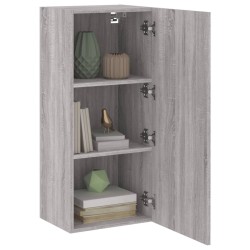 Meuble TV mural sonoma gris 40,5x30x90 cm bois d'ingénierie 