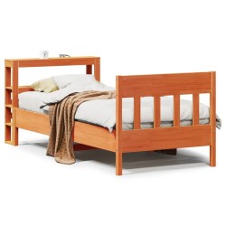 Cadre de lit sans matelas cire marron 90x190 cm bois pin massif 