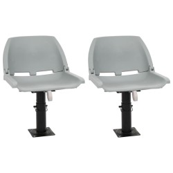 Ensemble de sièges de bateau pliables 4 pcs sans coussin gris 