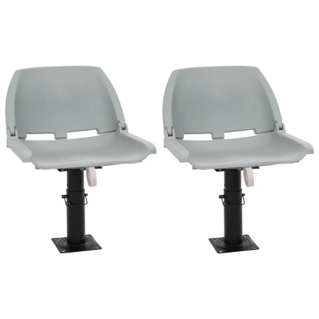 Ensemble de sièges de bateau pliables 4 pcs sans coussin gris 