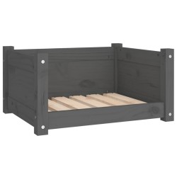 Lit pour chien Gris 55,5x45,5x28 cm Bois massif de pin 