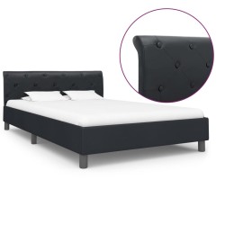Cadre de lit sans matelas noir similicuir 120x200 cm 