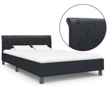 Cadre de lit sans matelas noir similicuir 120x200 cm 