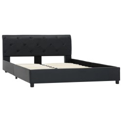 Cadre de lit sans matelas noir similicuir 120x200 cm 