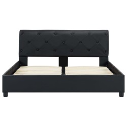 Cadre de lit sans matelas noir similicuir 120x200 cm 