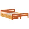 Cadre de lit sans matelas cire marron 140x190cm bois pin massif 