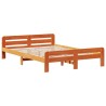 Cadre de lit sans matelas cire marron 140x190cm bois pin massif 