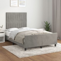Cadre de lit sans matelas gris clair 120x190 cm velours 