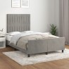 Cadre de lit sans matelas gris clair 120x190 cm velours 
