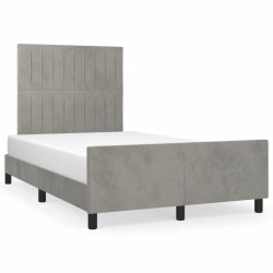 Cadre de lit sans matelas gris clair 120x190 cm velours 