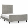Cadre de lit sans matelas gris clair 120x190 cm velours 
