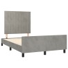 Cadre de lit sans matelas gris clair 120x190 cm velours 
