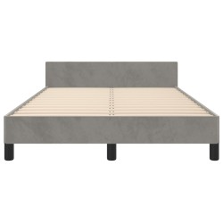 Cadre de lit sans matelas gris clair 120x190 cm velours 
