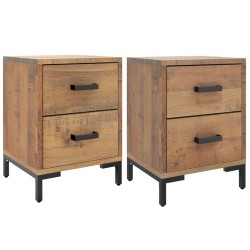 Tables de chevet 2 pcs 36x30x45 cm Bois de pin massif 