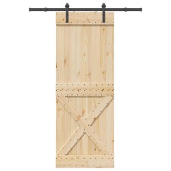 Porte coulissante et kit de quincaillerie 85x210 cm pin massif 