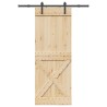 Porte coulissante et kit de quincaillerie 85x210 cm pin massif 