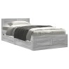 Cadre de lit et tête de lit sans matelas sonoma gris 90x200 cm 