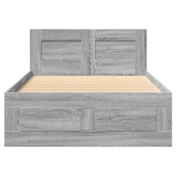 Cadre de lit et tête de lit sans matelas sonoma gris 90x200 cm 