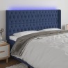 Tête de lit à LED Bleu 183x16x118/128 cm Tissu 