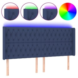 Tête de lit à LED Bleu 183x16x118/128 cm Tissu 