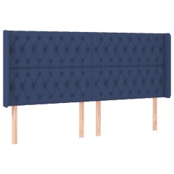 Tête de lit à LED Bleu 183x16x118/128 cm Tissu 