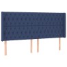 Tête de lit à LED Bleu 183x16x118/128 cm Tissu 