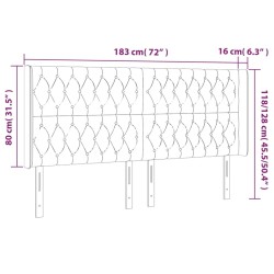 Tête de lit à LED Bleu 183x16x118/128 cm Tissu 