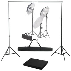 Kit de studio photo avec ensemble d'éclairage et toile de fond 