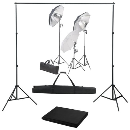 Kit de studio photo avec ensemble d'éclairage et toile de fond 