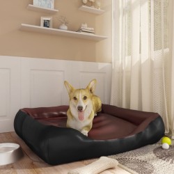 Lit pour chien Noir et marron 80x68x23 cm Similicuir 