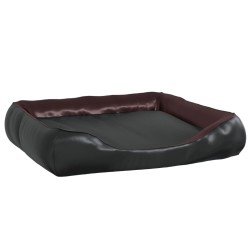 Lit pour chien Noir et marron 80x68x23 cm Similicuir 