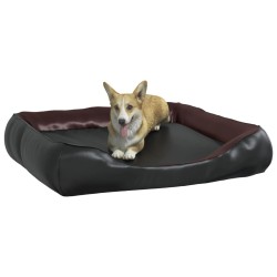Lit pour chien Noir et marron 80x68x23 cm Similicuir 